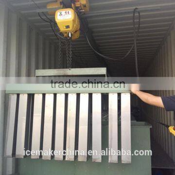 containerized ice block machine with crane system