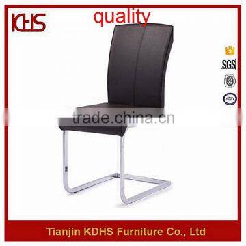 factory vendor high end sled shape frame top grain leather dining chair