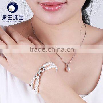 Fashion Elegant Fresh Water White Color Real Pearl Bracelets for Women