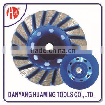 China Danyang factory high quality power tool continuous turbo cup grinding wheel