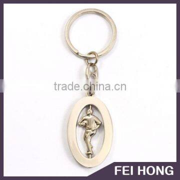 Supplier human 3D embossed spinning keychain