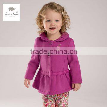 DB3550 dave bella spring new arrivel infant clothes toddler coat baby outwear hoodie wholesale baby clothes children hoddies