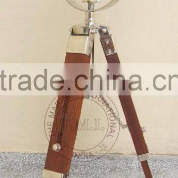 SPOTLIGHT WITH WOODEN TRIPOD STAND - SEARCHLIGHT WITH WOODEN STAND - NAUTICAL SPOTLIGHT photo-3
