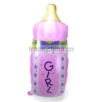 Cheap pink feeding bottle shape aluminum foil balloon made in China