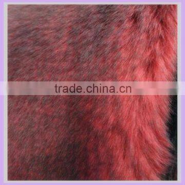100% Acrylic Faux Fur Textile Fabric for Clothing Tip Print Red photo-2