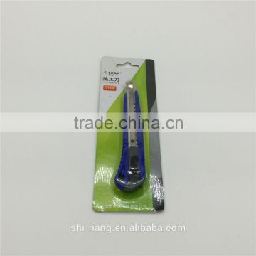 Edge folded plastic blister with slide cardboard packing for knife for free sample