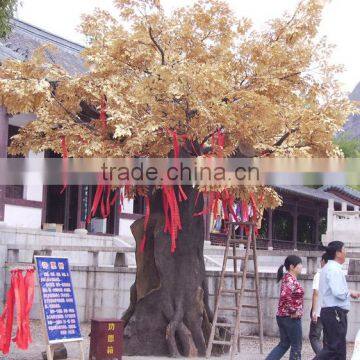 large outdoor decorative golden banyan tree