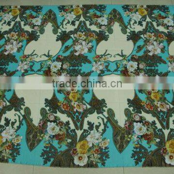 Popular Floral Polyester digital print fabric for ladies dress