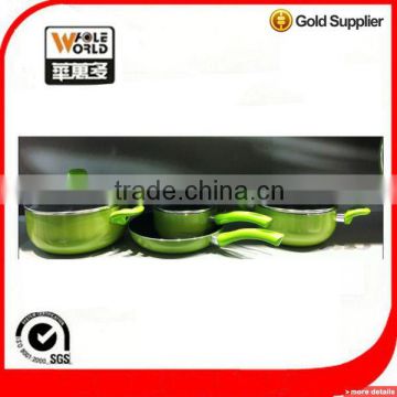 7pcs non-stick green cookware set