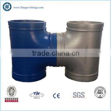 ductile iron T type Tee grooved pipe fittings with