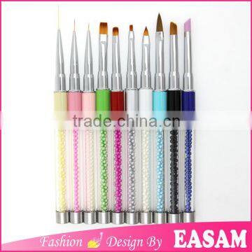 Hot 10pcs nail brush set include nail liner brush,nail gel brush,nail acrylic brush and Nail Sculpture Pen                        
                                                                                Supplier's Choice