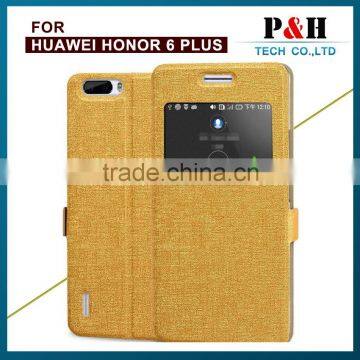 Luxury View Window Case PU Leather Flip Cases With Stand for Huawei Honor 6 Plus photo-5