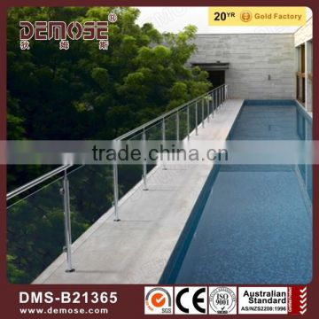 Customized Outdoor Decking Stainless Steel Handrail Glass Balustrade