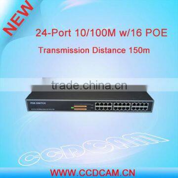 CCTV security system for 24 RJ45 Port Switch, 16 Port POE Switch