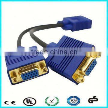 1 male to 2 female vga splitter cable for monitor