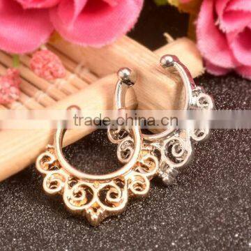 Alloy Charms Fake Septum Nose Ring Non Piercing Hanger Clip On Jewelry photo-4