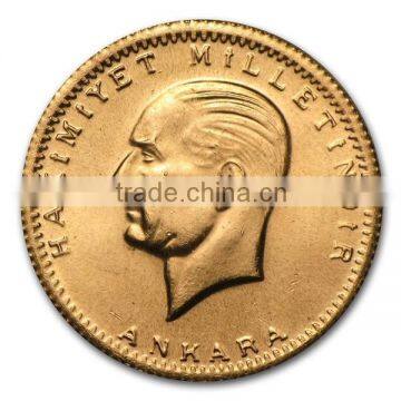 Replica Commemorative Gold Coin Collection 1 oz Turkey Fake Gold Bullion 100 Kurush Ataturk With Thick Gold Plated photo-4