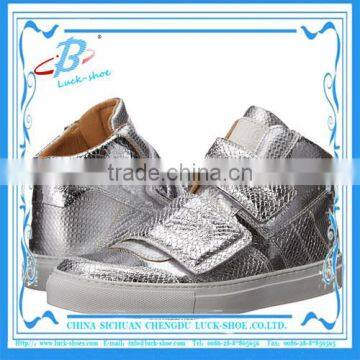 Shiny Color unisex sneakers buckle up Cool punk walking sneakers