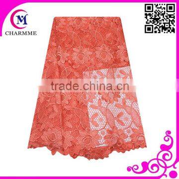 Embeoidery wedding african fashion peach cord lace for garments