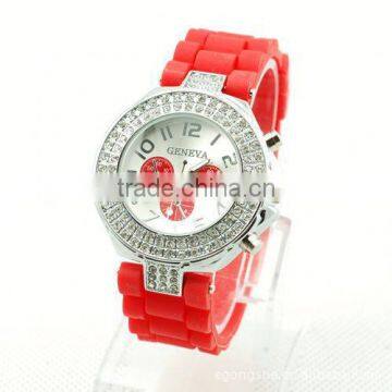 silicone diamond watch geneva silicone crystal watch