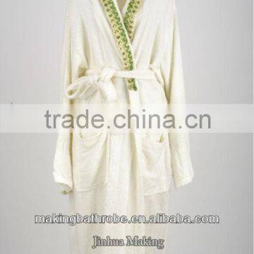 top hotel cheap white and simple breathable cool towel material bathrobe