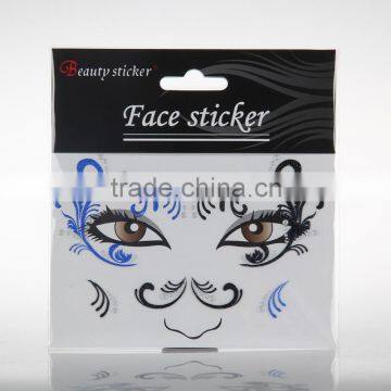 Party Style Glitter Effect Stone Face Sticker Face Tattoo for 2016