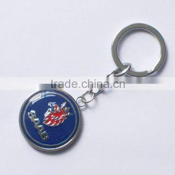 New online fashion design metal logo keychain silicon keychain