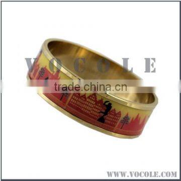 Trendy Stainless Steel Handmade Oil-spot Glaze Enamel Bangles