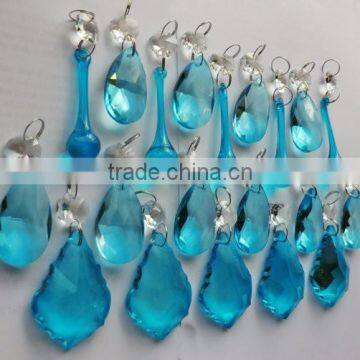 6.9-4 Teal Turquoise Chandelier Drops Glass Crystals Vintage Look Christmas Tree Wedding Decorations Feng Shui