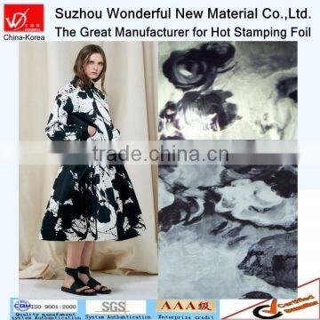 the latest multicolor ink painting design hot stamping foil for textile