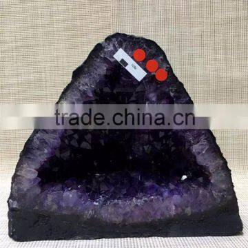 Natural Rock Triangular Amethyst Geode Crystal Ornaments