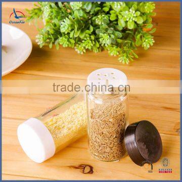 Round Glass spice jar with Plastic Lid
