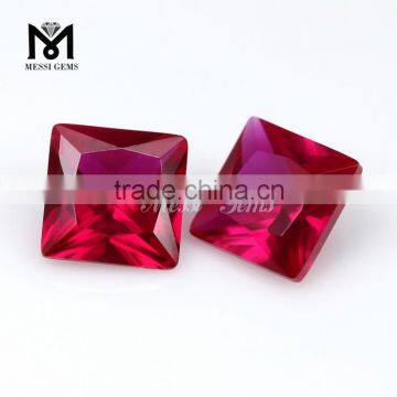 Messigems Factory Price 5# Ruby Square Cut Wholesale Synthetic Gems