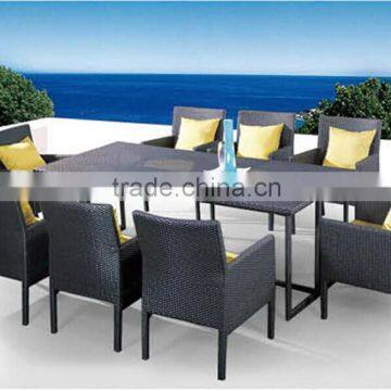 PE wicker chair and table restaurant set rattan modern dining furniture