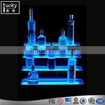 Wine Display Stand,4 Tier LED Lighte Liquor Bottle Display Shelf photo-3