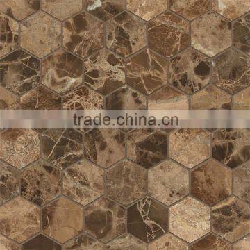 Polished Dark Emperador Marble Mosaic Picture photo-4