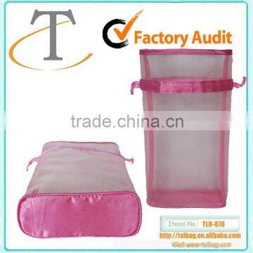 Hot selling promotional nylon mesh pink drawstring bag