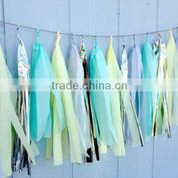 Tissue paper tassel for party decoration,wedding decoration supplier