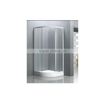 Two side sliding temper glass shower room with tray