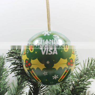 2016 the good selling gift Ball Tin Christmas Tin Ball and decorative christmas tree