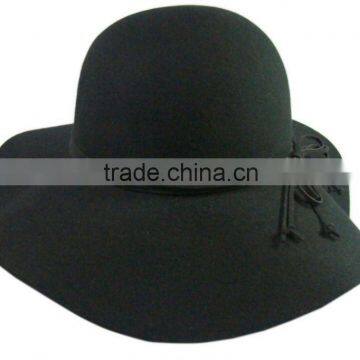 fashion winter women 100% wool felt wide brim floppy hat