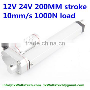 12V DC linear actuator 10mm/s speed 200mm stroke 1000N 100KG 220LB force LA10Y