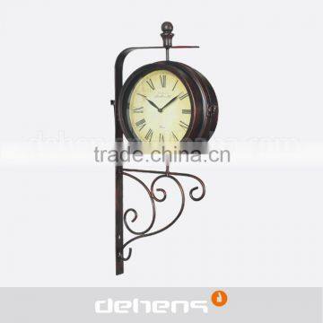 DEHENG Metal Antique Double Side Outdoor Wall Clock photo-2
