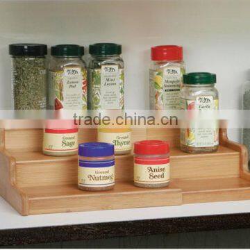 Classics 3-Tier Expandable Bamboo Spice Rack Step Shelf Organizer photo-3