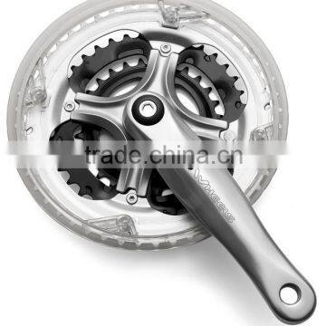 ISA347P6 bicycle crank & chainwheel alloy 170mm and steel 28T/38T/48T with plastic chainguard