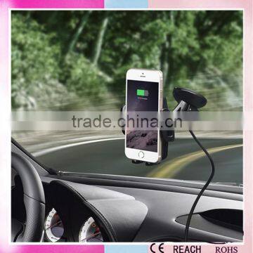 2016 High Quality QI Wireless Charger 360 Degree Rotating Car Mount Holder For Universal Mobile Phone