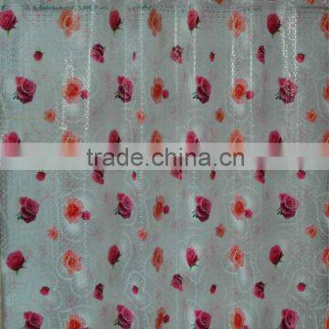 Semi-transparent Printed Rose Design PEVA Shower Curtains