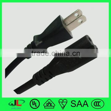 Japan approval electrical cord cover PSE flat plug extension cord, with 2-pin electrical flat plug & female plug