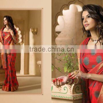 Buy Red Kanchipuram Silk Trandy Sarees Online