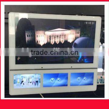 21.5inch LED player with 3pcs 7inch wall mounted advertising screen